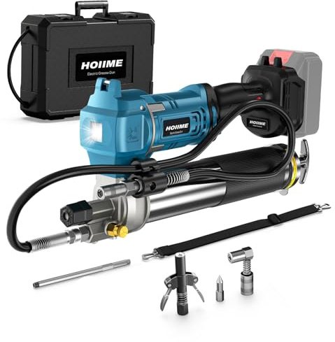 HOIIME Cordless Grease Gun for Makita 18V Battery, 9 Oz/Min | 12000 PSI Grease Gun Kit with 100cm High-Pressure Hose, Perfect for Trucks, Farms, Construction and DIY (Without Battery)