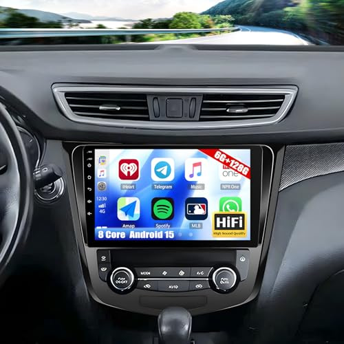 Android 15, 6G+128G 8Núcleos GOHHDL Radio 2Din para Nissan Qashqai J11 X-Trail T32 2013-2017 Carplay Android Auto, Pantalla de 10 Pulgadas con BT GPS WiFi FM/RDS HiFi EQ DSP SWC Cámara+CANBUS