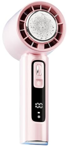 Ehwisbe Portable Handheld Fan Turbo Mini Fan with LED Display Ice Cooling Personal Hand Fan Pink