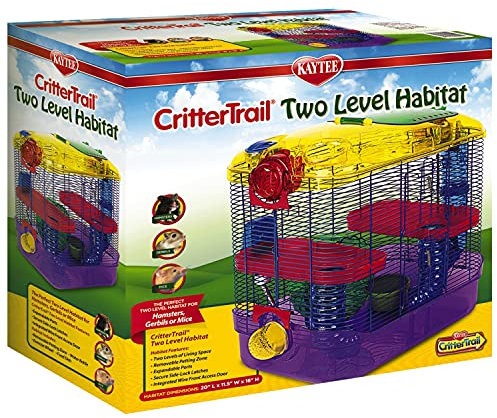 Kaytee Critter Trail-2, Two Level Habitat Cage for Hamsters, Gerbils, Mice, Narrow Wire Spacing