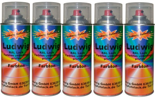 Ludwiglacke 5 Spraydosen 400ml Autolack glänzend RAL 3003 Rubinrot