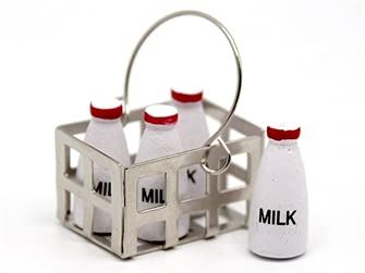 Melody Jane Dolls House Miniature Door Step Kitchen Country Store Accessory Crate of Milk