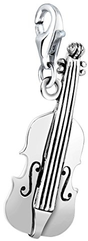 Nenalina Geige Karabiner Charm Anhänger für Bettelarmband aus 925 Sterling Silber 713208-000