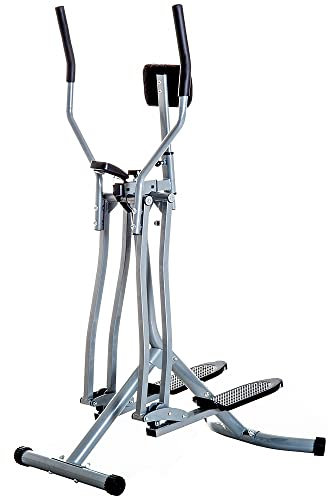 HOMCOM Air Walker with LCD Monitor, Elliptical Trainer for Aerobic Exercise, Cross Trainers Exercise Machines for Home, 110kg Capacity, 96 x 60 x 152cm, Grey