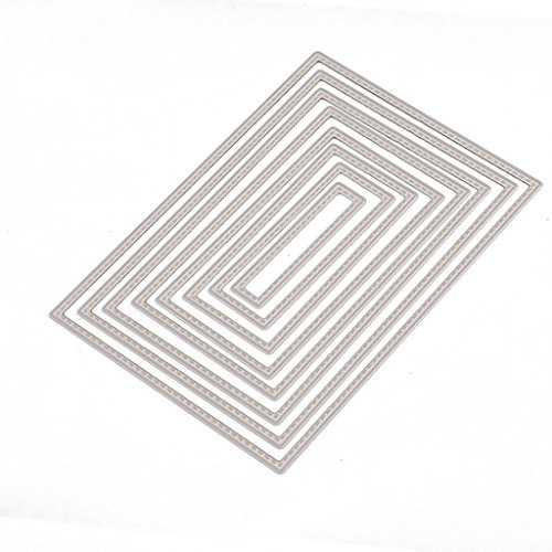 Xurgm 8 Pcs Rechteck Stanzschablone Scrapbooking, Embossing Machine Schablonen Schneiden Stanzformen, für Sizzix Big Shot/Cuttlebug/und Andere Stanzmaschine