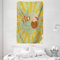 ABAKUHAUS Tiki Bar Wandteppich und Tagesdecke, Aloha-Spaß-Party aus Weiches Mikrofaser Stoff Waschbar ohne Verblassen Digitaldruck, 140 x 230 cm, Grün Orange Braun
