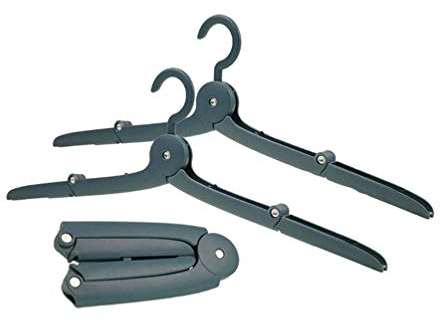Techwills 2 Stück Reise-Kleiderbügel, Zusammenklappbare Faltbare Kleiderbügel für Reise, Outdoor, Camping (Grau)