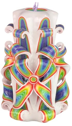 Candela di Design Fatta a Mano, Candela Decorativa Inodore Ø6.5 x h15 cm, Candela Cilindrica a Combustione Lunga 56 ore, Stoppini in Cotone Senza Fumo, Decorazione Domestica Ideale e Regalo Versatile