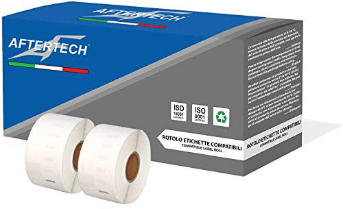 Aftertech 2 x 99012 36 x 89 mm Rollen kompatible Klebeetiketten (260 Etiketten/Rolle = 520 insgesamt) für Dymo LabelWriter Seiko SLP Etikettendrucker S0722400 2x99012