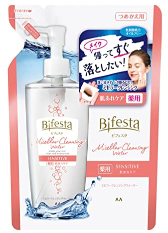 Bifesta (Non-Medicinal Products) Micellar Cleansing Water Sensitive Refill Wipe Type Toner-derived Oil-Free Fragrance-Free 360ml
