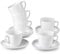 MALACASA, Serie Esmer, 12 teiligen Set Opalglas porzellanartiges Kaffeeservice Kaffeetasse Teeservice, 240ml Tassen mit 5,5 Zoll Untertassen je 6 Stück für 6 Personen Weiß