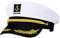 Erwachsene Yacht Captain Cap Boot Schiff Seemann Kapitän Kostüm Hut Cap Marine Admiral für Halloween (Weiß)