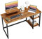 GreenForest Schreibtisch 140cm Mit Stauraum und Monitorständer - Bürotisch für Home Office, Walnuss