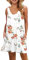 WNEEDU Damen Leichte Sommerkleid V-Ausschnit Swing Tank-Kleid Ärmellos Strandkleid Knielang mit Taschen
