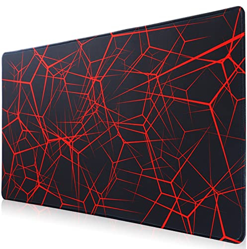 Hosimoln Gaming-Mausmatte, Large Mouse Pad Größe 70x30CM Dicke3MM, Premium-strukturiertes rutschfestes und wasserdichtes Computer-Mousepad mit genähten Kanten für Gaming/Office/Home-70x30 Rednet