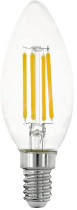 EGLO E14 LED Lampe, Glühbirne klassisch in Kerzenform, Leuchtmittel Kerze für Retro Beleuchtung, 7 Watt (entspricht 60 Watt), 806 Lumen, warmweiß, 2700 K, Edison Birne C35, Ø 3,5 cm