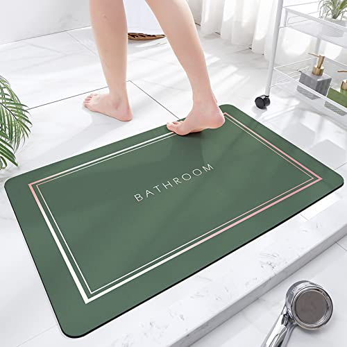 Super saugfähige Bodenmatte, schnell trocknende Badezimmermatten, saugfähige Badematten für Zuhause, rutschfeste Gummiböden, leicht zu reinigen, einfache Badezimmer-Fußmatte (Grün, 40*60 cm)