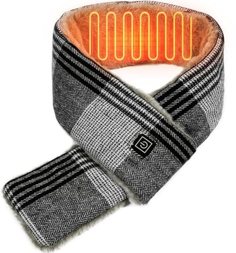 LANMOU Heated Scarf for Men Women, Rechargeable Heated Scarf with 6600 mAh Mobile Power, Fast Heating Heated, Warm and Comfortable, Soft Feel