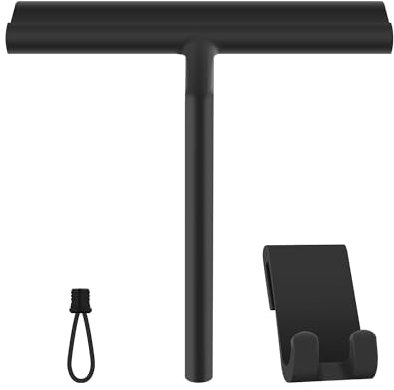 BROTOU Duschabzieher mit Halterung | Ohne Bohren, rutschfeste Silikon Abzieher Dusche 20,8cm breit, Kratzfest Fensterabzieher, Duschwand Abzieher für Glas, Fliesen, Spiegel, Fenster, Autoscheiben