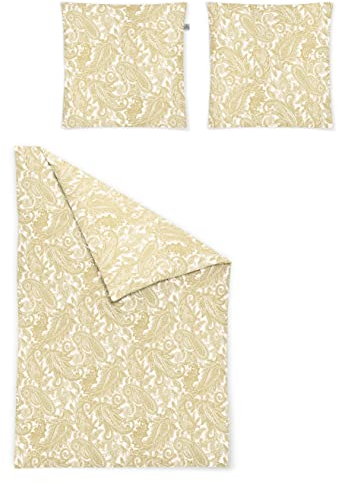 Irisette Mako-Satin Bettwäsche-Garnitur Anouk Florenz 8447 Farbe gold-40 Größe 155x220 + 80x80 cm