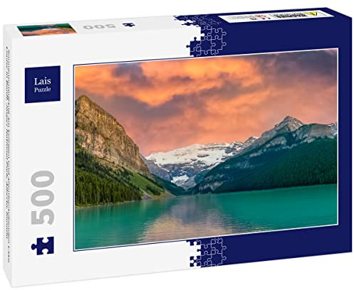 Lais Puzzle Sonnenuntergang am kultigen und atemberaubenden Lake Louise in Banff, Jasper National Park, Alberta, Kanada 500 Teile