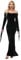 YAOHUOLE Halloween Kleid Damen Festkleid Damen Ballkleid Maxi Kleider Schulterfrei Halloween Kostüm Family Damen Schwarz L