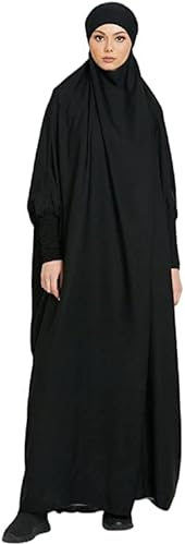 Renholin Frauen Muslimisches Kleid EIN Stück Gebetskleid für Frauen Abaya Islamischer Naher Osten Dubai Türkei Maxi Abaya Kaftan mit Hijab Kleid Volle Abdeckung Kleid