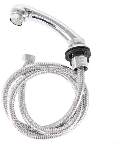 Pomme de douche et tuyau chromé avec tuyau 1,17 m pour salon de coiffure, lit de shampooing, bols de shampooing, éviers, salles de bain