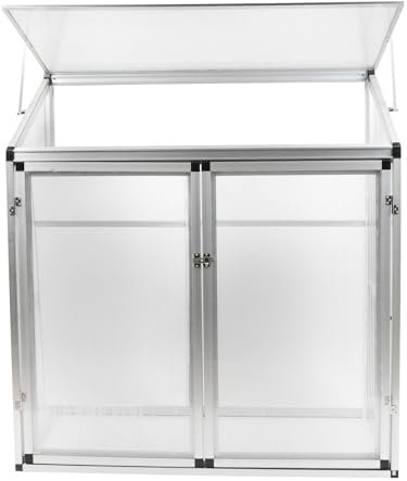 Tomatengewächshaus Aufzuchtschrank Treibhaus Frühbeet Pflanzenhaus Aluminium Beistell-Gewächshaus klein ohne Rückwand 130x52x140 cm