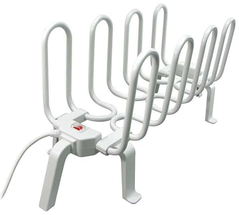 YIYHFKM Boot Dryer - Standing Shoe Dryer,4 Racks Electric Shoe Warmer Rack, Heated Dry Shoe Rack Not Taking Up Space|Mute Design Glove Dryer For Hats, Gloves, Shoes & More,67X25X29CM,White