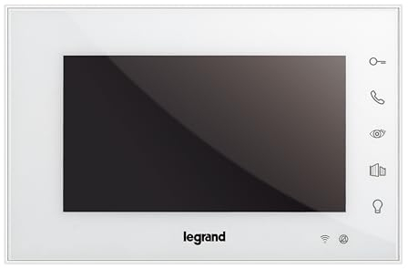 LEGRAND, Easykit 365225 - Panel interior de vídeo WiFi (7, color brillante, botones de sensor, conexión para smartphone, control de aplicación, ajuste de brillo, volumen, pantalla de color y