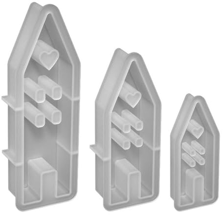 3PCS Silikonform Haus mit Fenster, 3D Häuser Gießform mit Fenster, Silikonformen Gießformen Haus, Kerzenform Seifenform Für DIY Sojawachs Kerzen Seife Gips Handwerk