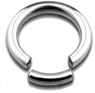 Paula & Fritz® Segment-Ring Silber 5-mm Stark 14-mm Lang Chirurgenstahl 316L Nahtlos Septum-Piercing Nasen-Ring Augenbraue-n Ohr-Piercing Spann-Ring