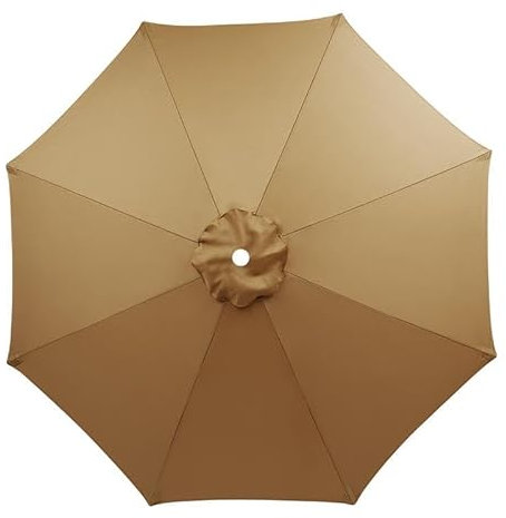 XRDSHY Sonnenschirm Ersatzbezug 3m 8 Streben, UV-Schutz Ampelschirm Bezug, Wasserdicht Schirmbezug Sonnenschirm Ersatzteile für Balkon, Garten, Pool und Strand, Khaki
