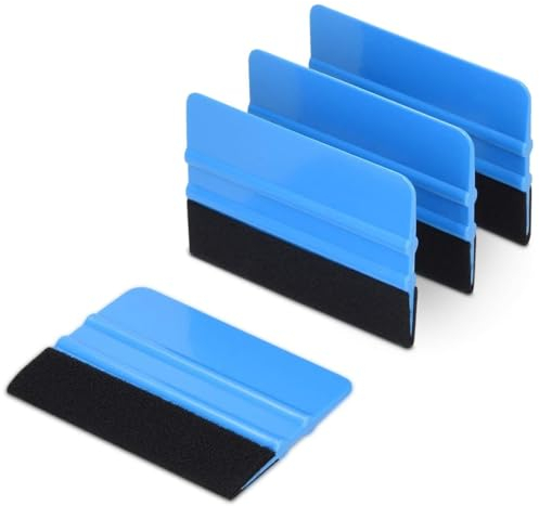 AEIOPRS 4 pcs Spatola per pellicole automobilistiche con spatola in feltro per spatola per vetro adesivo decalcomania