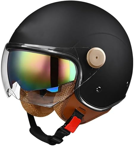 Casco Faccia Aperta Retrò Cromwell Caschi Casco A Scodella Scooter Motorino ECE Omologato Mezzo Casco Da Motociclista Vintage Caschi Mezzo Elmetto Moto Retrò Retrò Casco Scodella Casco Scooter