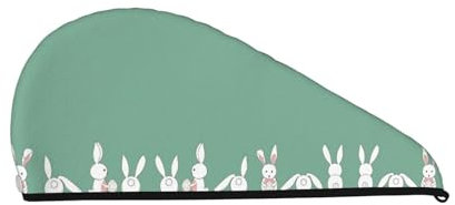 Osterhase Korallen-Samt-Trockenhaarkappe für Frauen – praktisch für Zuhause, Reisen und Pool-Partys. Perfekt durchdacht