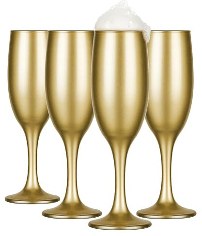 Glasmark KROSNO, 150 ml, lot de 4, verres à champagne, verres à champagne, Prosseco, design original, passent au lave-vaisselle, forme et style uniques, parfaits pour la maiso