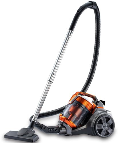Aspiradora cilíndrica ciclónica sin bolsa, 3600 W, filtro HEPA, ligera y de bajo ruido, ideal para alfombras y suelos duros, incluye accesorios y manguera extensible