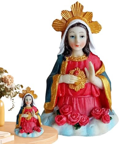 Nankoyal Maria Statue,Jungfrau Maria Statue | Religiöses Figurenhandwerk,Gesegnete -Statuen für Schlafzimmer, Arbeitszimmer, 6,3-Zoll-Harz-Schreibtisch-Skulptur-Handwerk