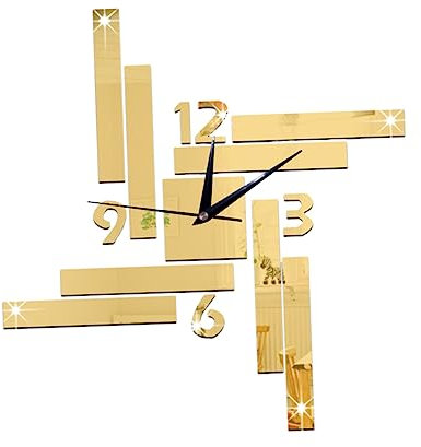Cabilock Hängende Uhr Spiegel Dekorative Wanduhr Schickes Kunstdekor-Material Für Zuhause Und Küche