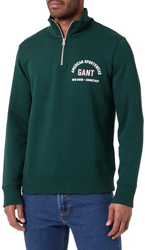 GANT Herren Printed Graphic Half Zip Sweatshirt
