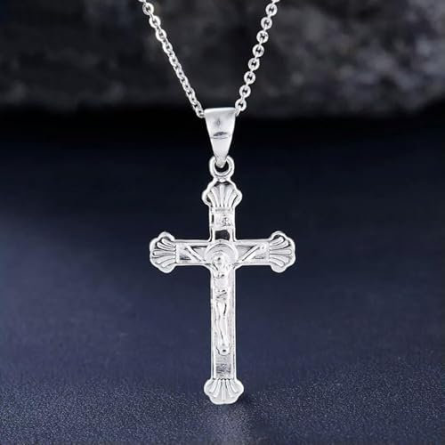 1 STÜCK Platin 950 Damen Anhänger Glück Jesus Kreuz Anhänger Stempel Pt950 2-2,1g