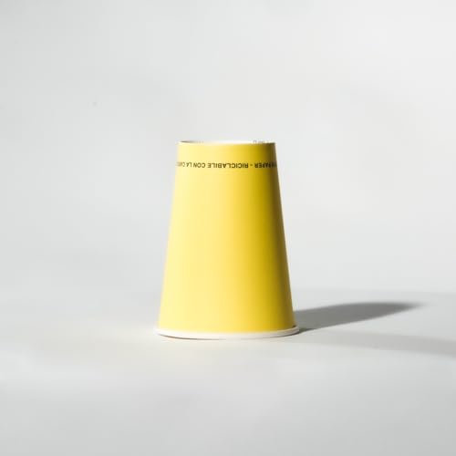 Generico 1000 Bicchieri 200ml in Carta per Acqua Usa e Getta - Eventi, Feste, Ufficio - Bicchiere Monouso - Compostabile - Biodegradabile (500, GIALLO)