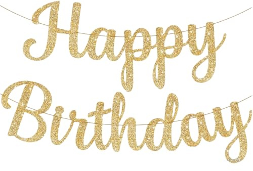 Happy Birthday Banner, Glitter zum Aufhängen Geburtstags Partydeko, eburtstag Deko Zubehör Party Dekoration Banner Geeignet, für Geburtstag Party Dekoration