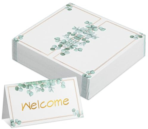 50 Stück Tischkarten Geburtstag Hochzeit Tischkarten Elegante Platzkarten Hochzeit Namensschilder Beschriften für Konfirmation Kommunion Taufe Feier-10 * 9cm(B)