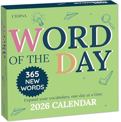 2026 Word of the Day Daily Calendar | Day To Day Tear Off Desktop Calendar with 365 New & Interesting Words & Definitions for Everyday of the Year, Fun Box Calendar Present For Men or Women, Christmas Stocking Stuffer Gift for Home or Office