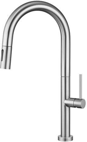 YardMonet Wasserhahn Küche, Hochdruck Küchenarmatur mit Herausziehbarer Brause, Mischbatterie Spültischarmatur aus Edelstahl 360° Schwenkbar Zwei Sprühfunktionen Armatur, Gebürstetes Nickel