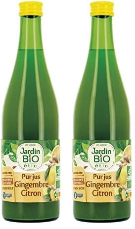 Jardin BiO étic - Pur jus gingembre citron - bio - Salé - Certifié AB - Bouteille de 50cl (Lot de 2)