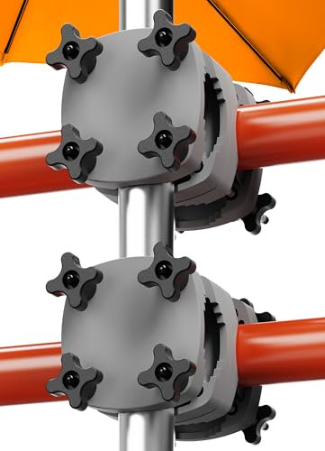 4smile Sonnenschirmhalter Balkongeländer SunnyGuy 2er Set, Anthrazit - Bombensichere, universelle Sonnenschirm Halterung Balkon - Kompakte Schirmhalterung Balkongeländer ersetzt Sonnenschirmständer